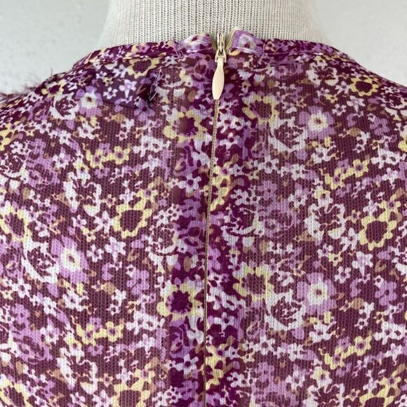 Anthropologie O.P.T Floral Ruffle Long Sleeve Flare Dress Size S EUC - Picture 7 of 8